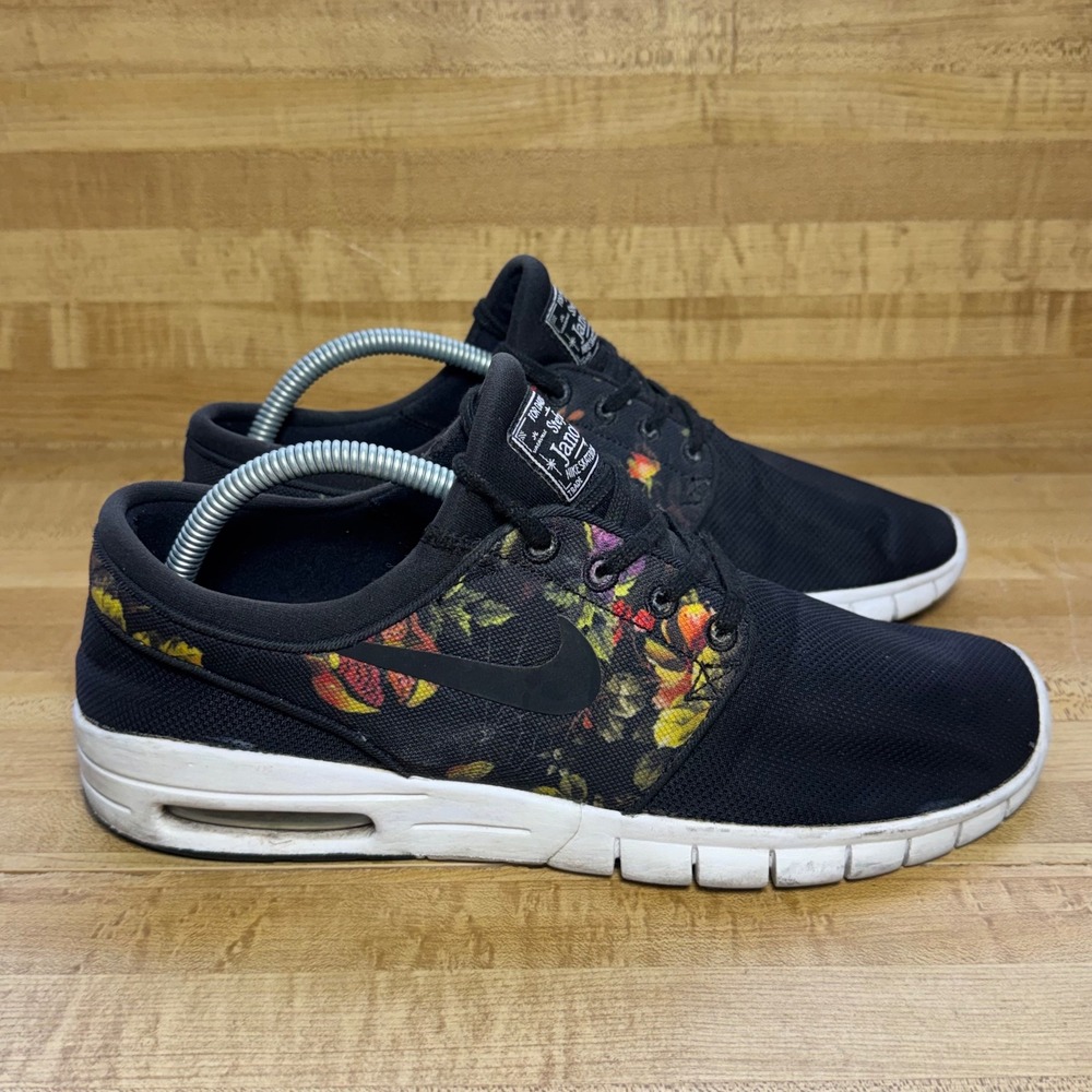 Nike SB Stefan Janoski Max Black Floral Skate Shoes 631303-029 Mens 9